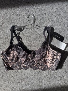 Natori Calm Unlined Underwire Bra in Black and Cafe